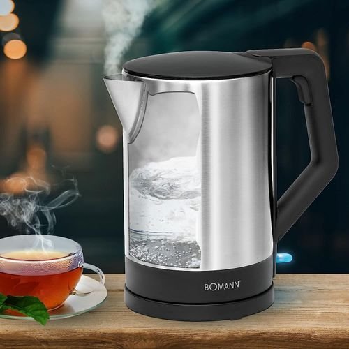 Bouilloire Electrique 1,5 L 2200 W Bomann Wks-3002 noir-inox – Image 3