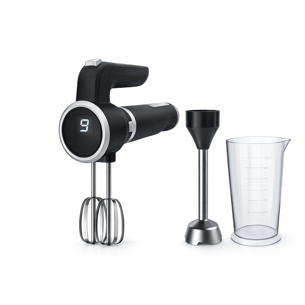 Bras Mixeur et Batteur 3 en 1 - 600 W 12 Vitesses TrustMann TM-HM-201