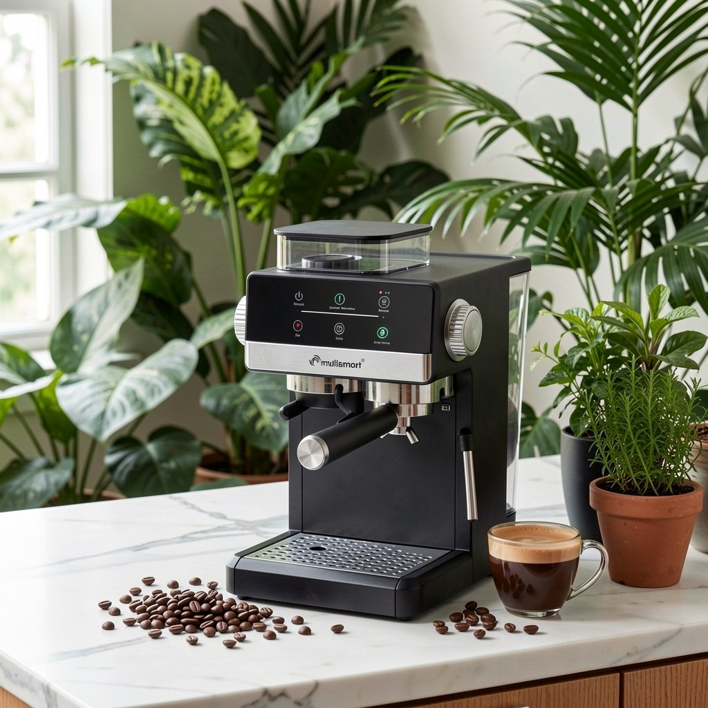 Machine à café 3 en1 Café Grain+ cappuccino 20Bar 1.8L 1350w + Fonction Moulin a café MULTISMART MS-CF4033