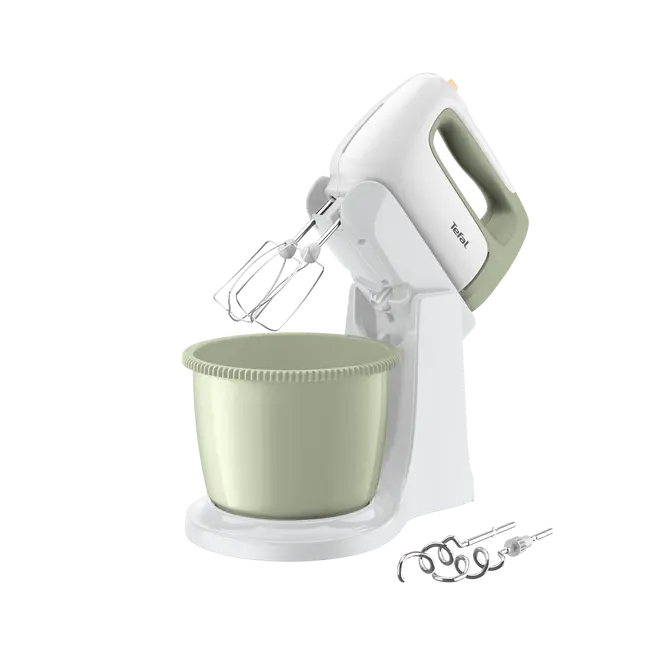 Batteur Électrique Avec Bol 2.5L 500W 5Vitesses Avec Turbo Tefal Original HT464010 – Image 2